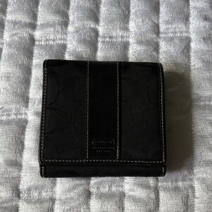 Coach Signature Black Bi-Fold Wallet